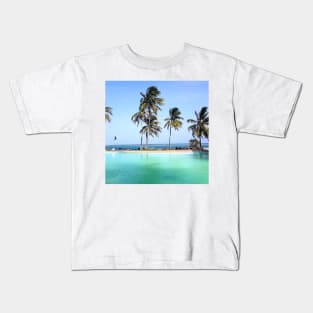 Palm trees and ocean breeze Kids T-Shirt